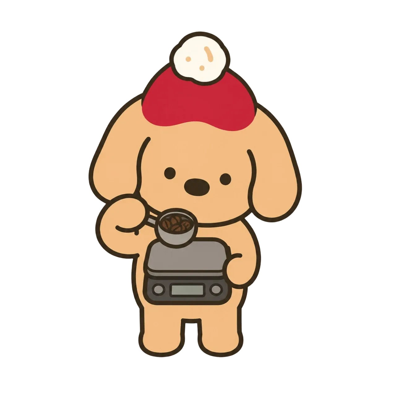 Coffee dog mascot checking espresso dose before a careful Gaggia Classic buying decision