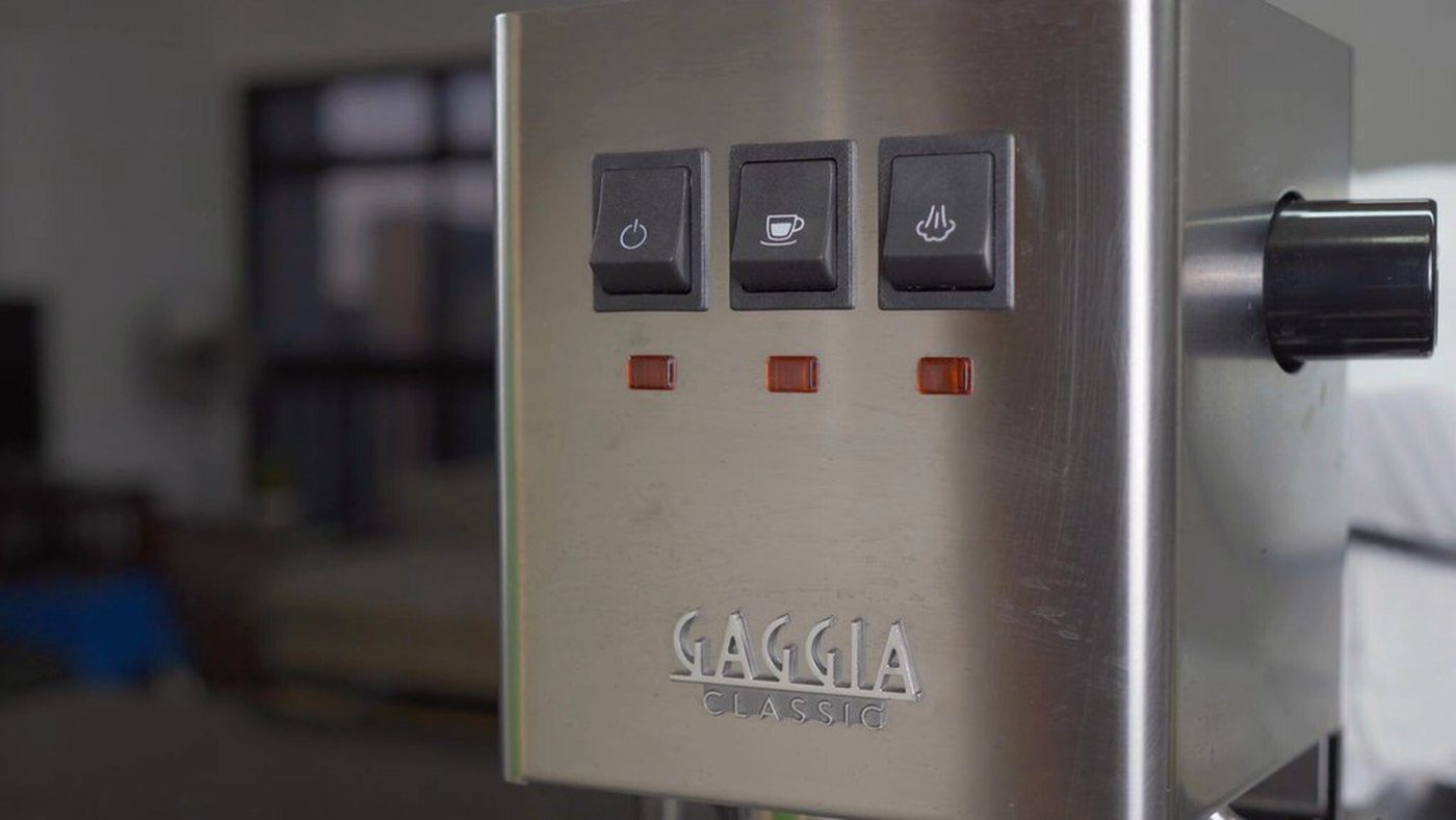 Gaggia Classic Pro pressure-focused front view used for the OPV spring kit