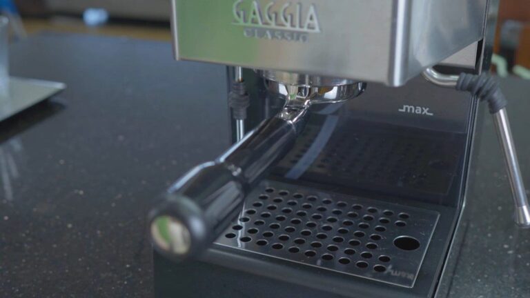 Gaggia Classic Pro machine on a counter for a buyer guide about included tamper and accessories