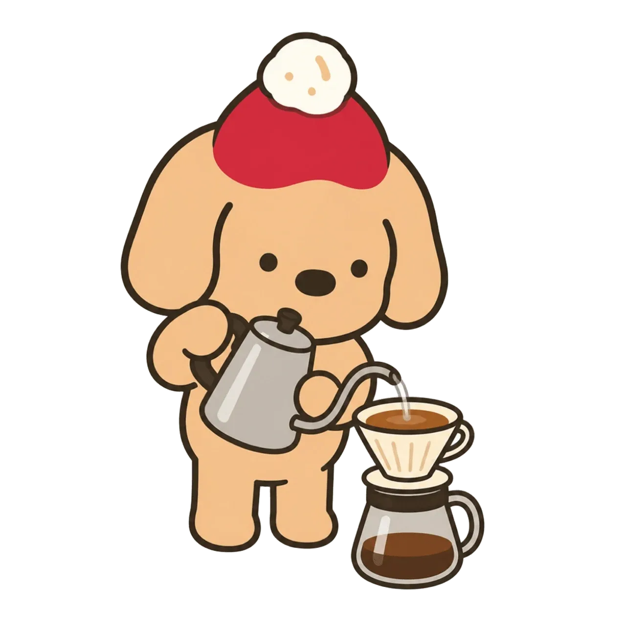 Coffee dog mascot at the end of the article