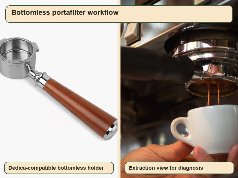 Bottomless portafilter diagnostics