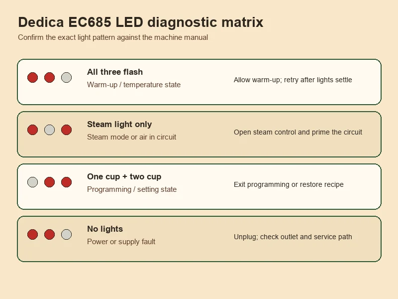 LED fault code diagnostics