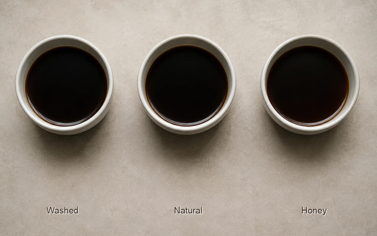 Controlled first brew workflow for comparing coffee processing methods