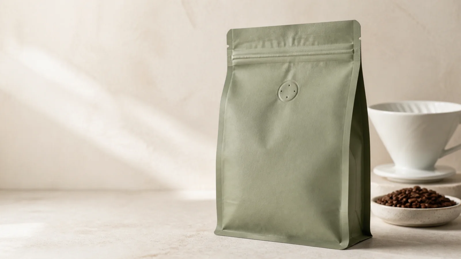 Brewed cup and bag — the funnel never touches this part of the drink