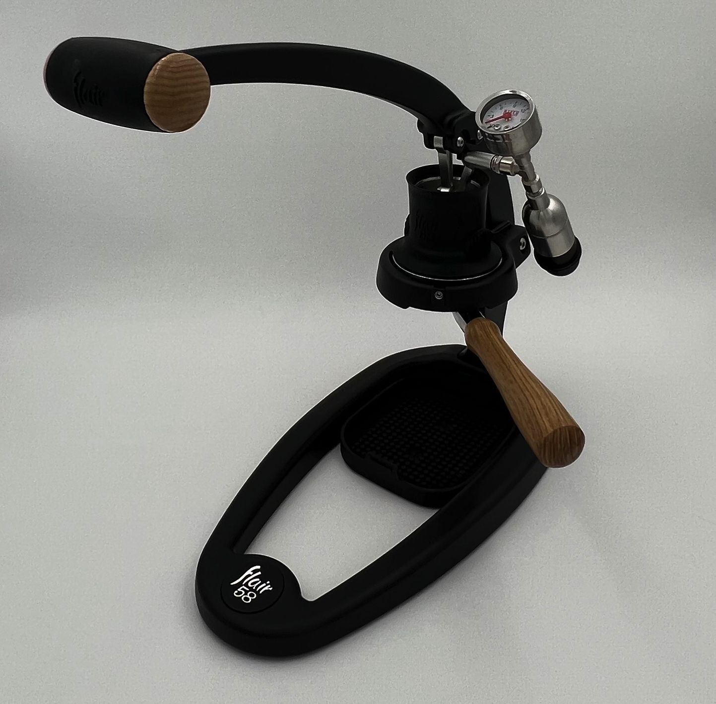Smart Espresso Profiler hardware configured for a Flair 58 pressure-gauge setup