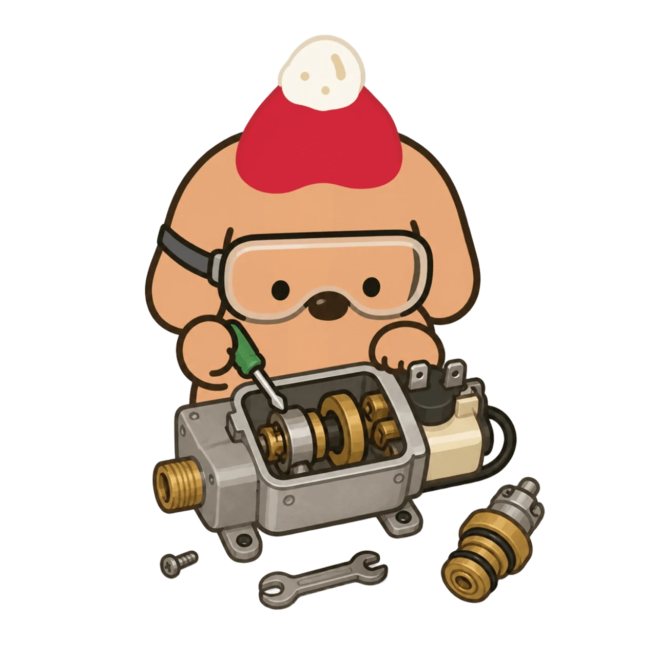 HomeBaristaMods dog with a pump illustration