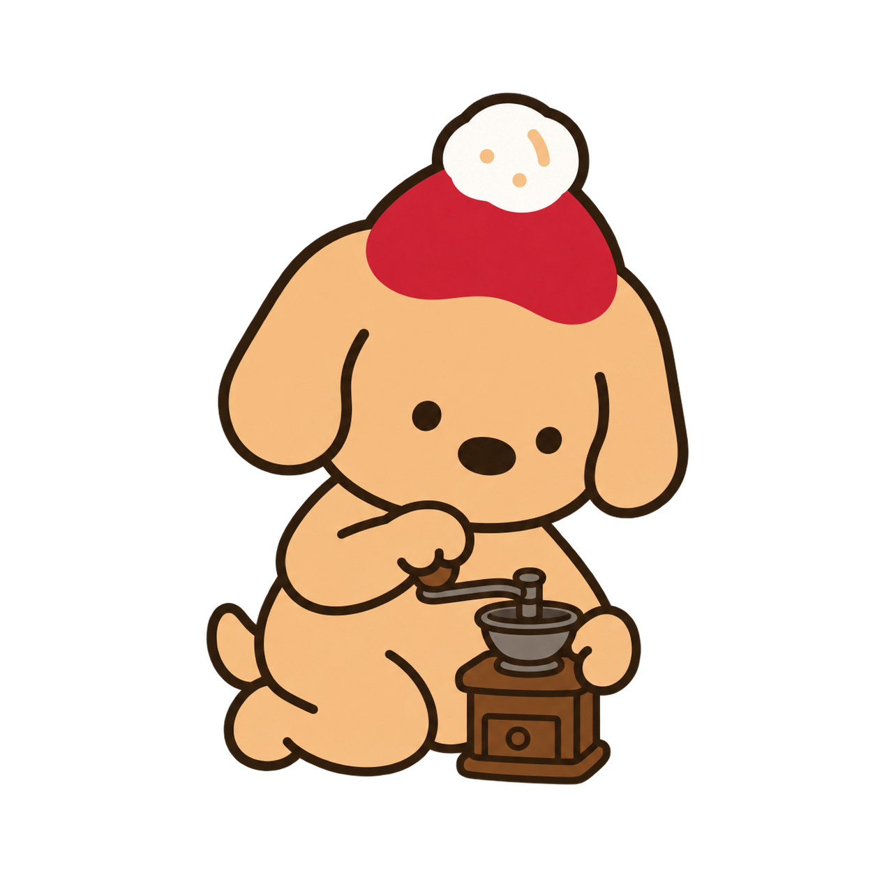 HBM dog using a small hand grinder